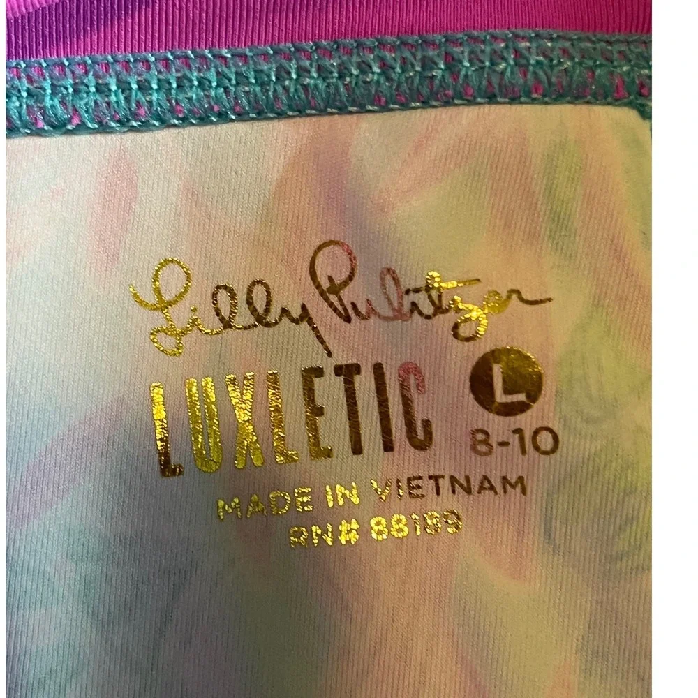 Lilly Pulitzer Luxletic Girls Seaweed Smaba Leggings Size L 8-10